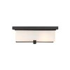 Z-Lite Sana 4 Light Outdoor Flush Ceiling Mount Fixture, Black & White Opal 593F-BK